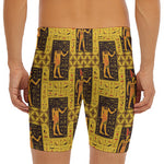 Egyptian Gods And Hieroglyphs Print Men's Long Boxer Briefs
