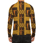 Egyptian Gods And Hieroglyphs Print Men's Long Sleeve Rash Guard