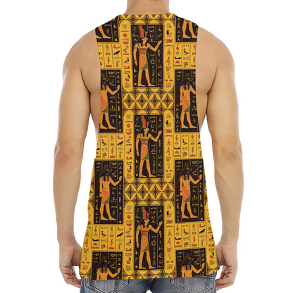 Egyptian Gods And Hieroglyphs Print Men's Muscle Tank Top