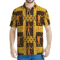 Egyptian Gods And Hieroglyphs Print Men's Polo Shirt
