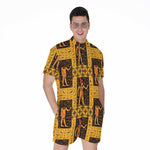 Egyptian Gods And Hieroglyphs Print Men's Rompers