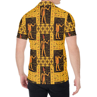 Egyptian Gods And Hieroglyphs Print Men's Shirt