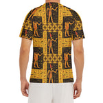 Egyptian Gods And Hieroglyphs Print Men's Short Sleeve Rash Guard