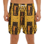 Egyptian Gods And Hieroglyphs Print Men's Split Running Shorts