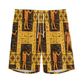 Egyptian Gods And Hieroglyphs Print Men's Athletic Shorts