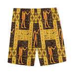 Egyptian Gods And Hieroglyphs Print Men's Sports Shorts