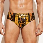 Egyptian Gods And Hieroglyphs Print Men's Swim Briefs