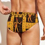 Egyptian Gods And Hieroglyphs Print Men's Swim Briefs