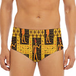 Egyptian Gods And Hieroglyphs Print Men's Triangle Swim Briefs