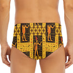 Egyptian Gods And Hieroglyphs Print Men's Triangle Swim Briefs
