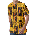 Egyptian Gods And Hieroglyphs Print Men's Velvet T-Shirt