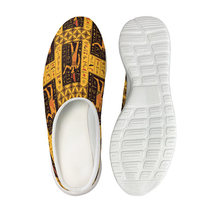Egyptian Gods And Hieroglyphs Print Mesh Casual Shoes