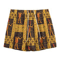 Egyptian Gods And Hieroglyphs Print Mesh Shorts