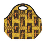 Egyptian Gods And Hieroglyphs Print Neoprene Lunch Bag