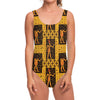 Egyptian Gods And Hieroglyphs Print One Piece Swimsuit