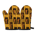 Egyptian Gods And Hieroglyphs Print Oven Mitts