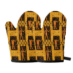 Egyptian Gods And Hieroglyphs Print Oven Mitts