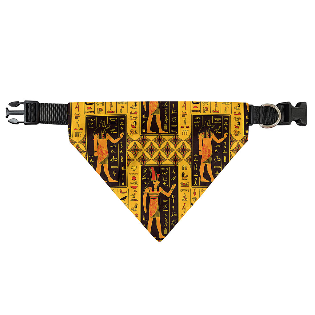 Egyptian Gods And Hieroglyphs Print Over The Collar Dog Bandana