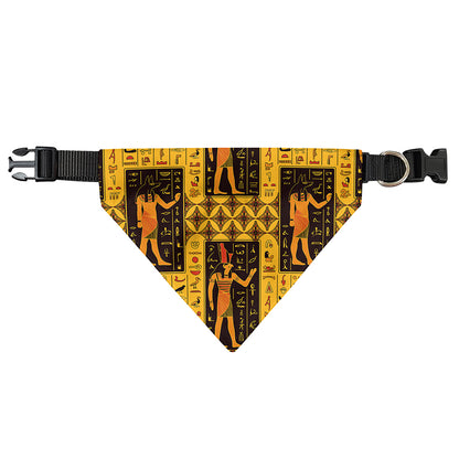 Egyptian Gods And Hieroglyphs Print Over The Collar Dog Bandana