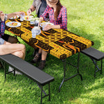Egyptian Gods And Hieroglyphs Print Picnic Table Cover