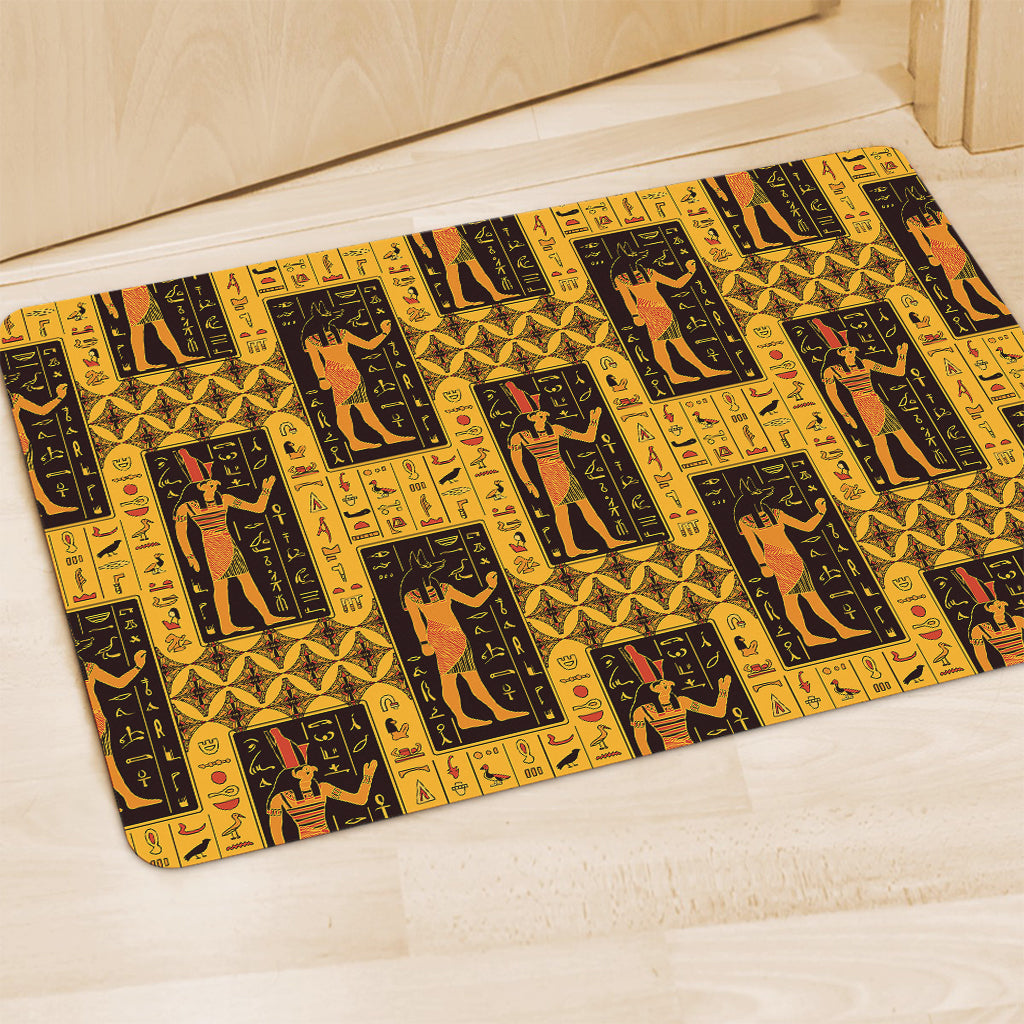Egyptian Gods And Hieroglyphs Print Polyester Doormat