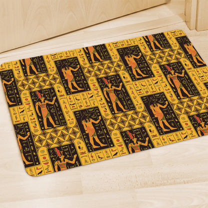 Egyptian Gods And Hieroglyphs Print Polyester Doormat
