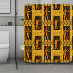 Egyptian Gods And Hieroglyphs Print Polyester Shower Curtain
