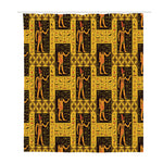 Egyptian Gods And Hieroglyphs Print Polyester Shower Curtain