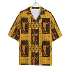 Egyptian Gods And Hieroglyphs Print Rayon Hawaiian Shirt