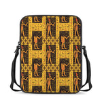 Egyptian Gods And Hieroglyphs Print Rectangular Crossbody Bag