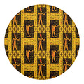 Egyptian Gods And Hieroglyphs Print Round Blanket