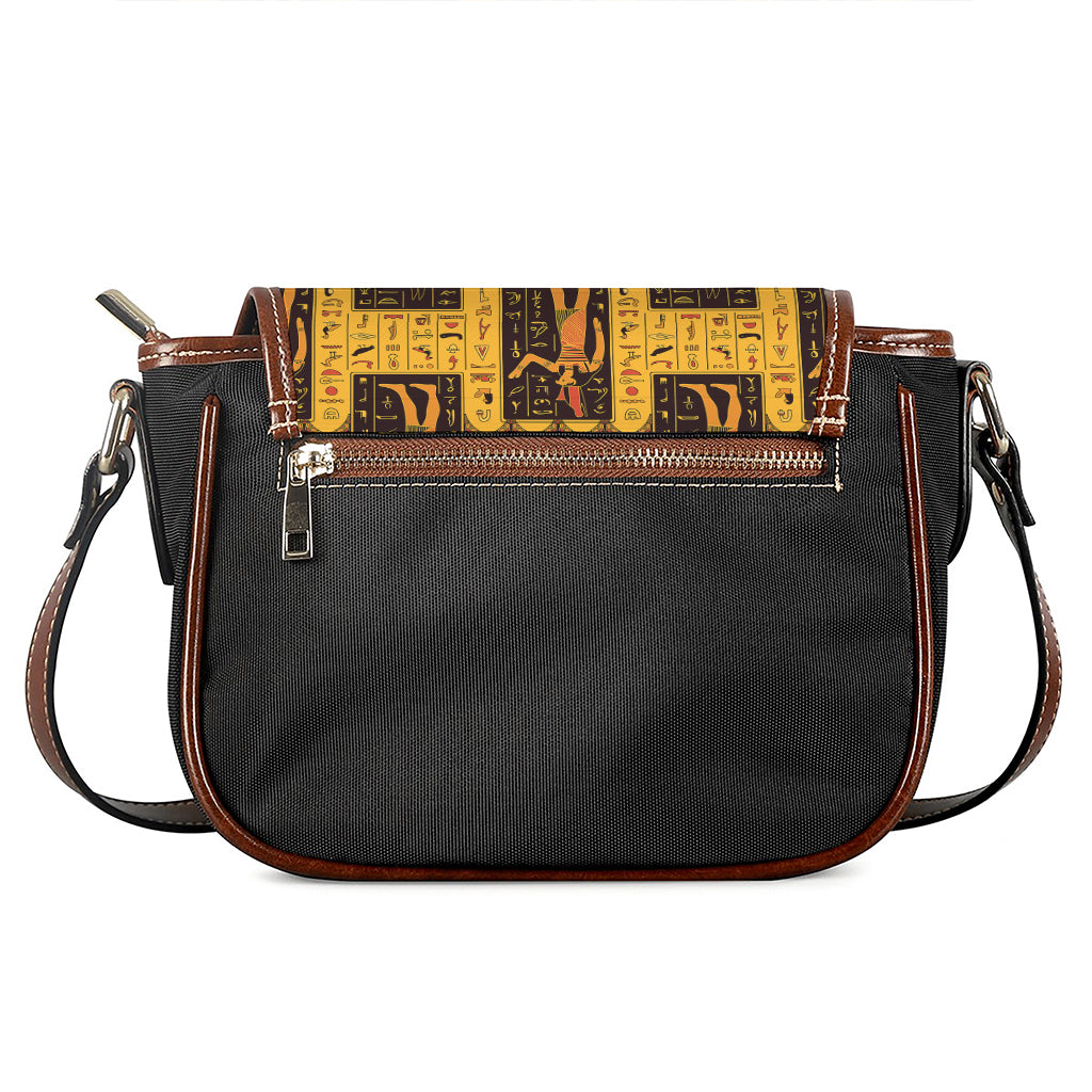 Egyptian Gods And Hieroglyphs Print Saddle Bag
