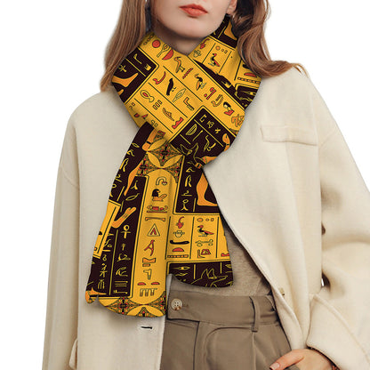 Egyptian Gods And Hieroglyphs Print Scarf