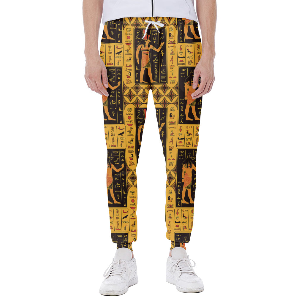 Egyptian Gods And Hieroglyphs Print Scuba Joggers