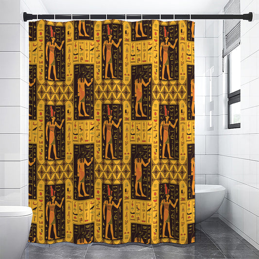 Egyptian Gods And Hieroglyphs Print Shower Curtain