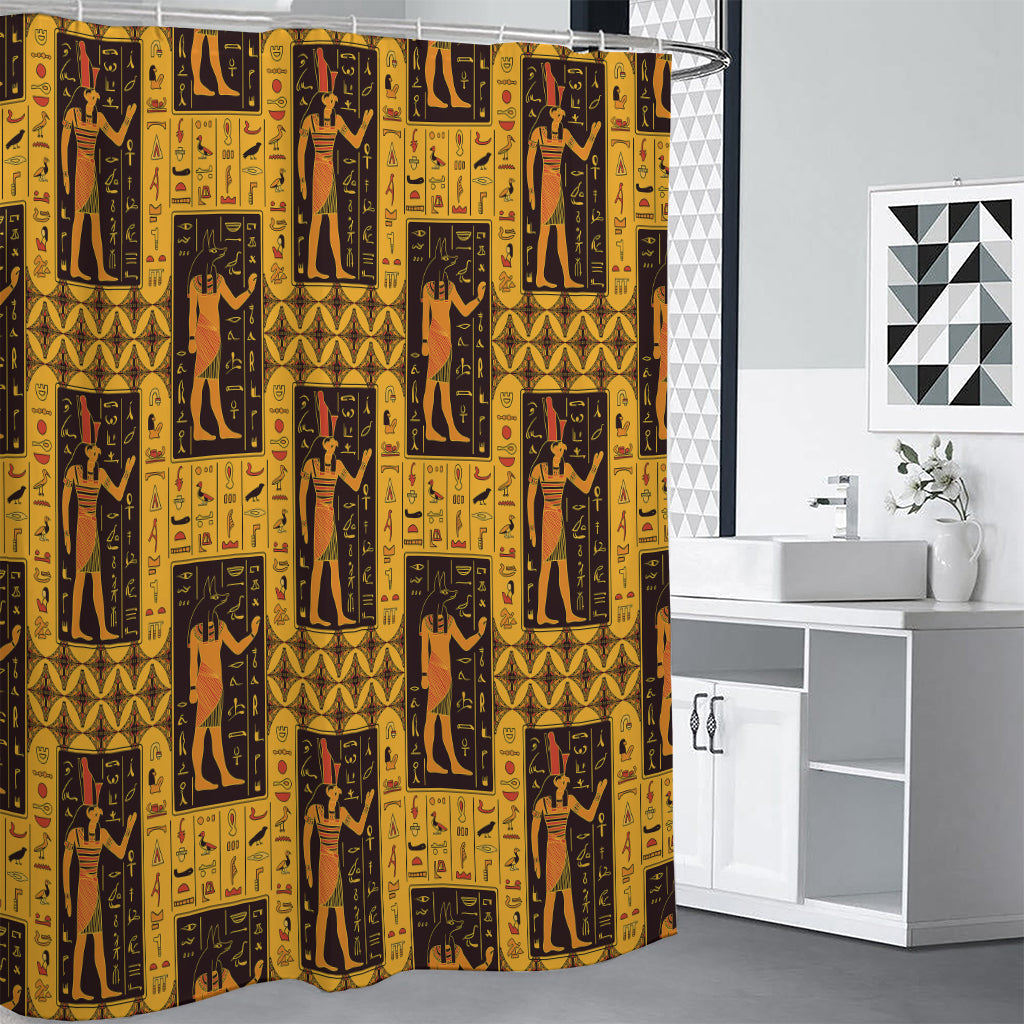 Egyptian Gods And Hieroglyphs Print Shower Curtain