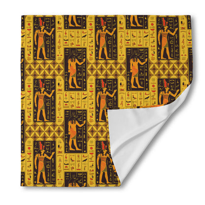 Egyptian Gods And Hieroglyphs Print Silk Bandana