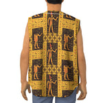 Egyptian Gods And Hieroglyphs Print Sleeveless Baseball Jersey