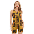 Egyptian Gods And Hieroglyphs Print Sleeveless One Piece Swimsuit