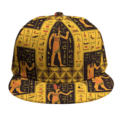 Egyptian Gods And Hieroglyphs Print Snapback Cap