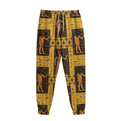 Egyptian Gods And Hieroglyphs Print Sweatpants