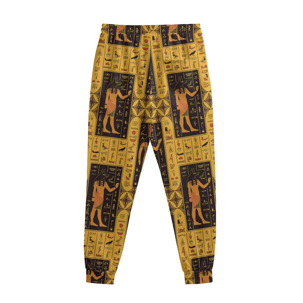 Egyptian Gods And Hieroglyphs Print Sweatpants