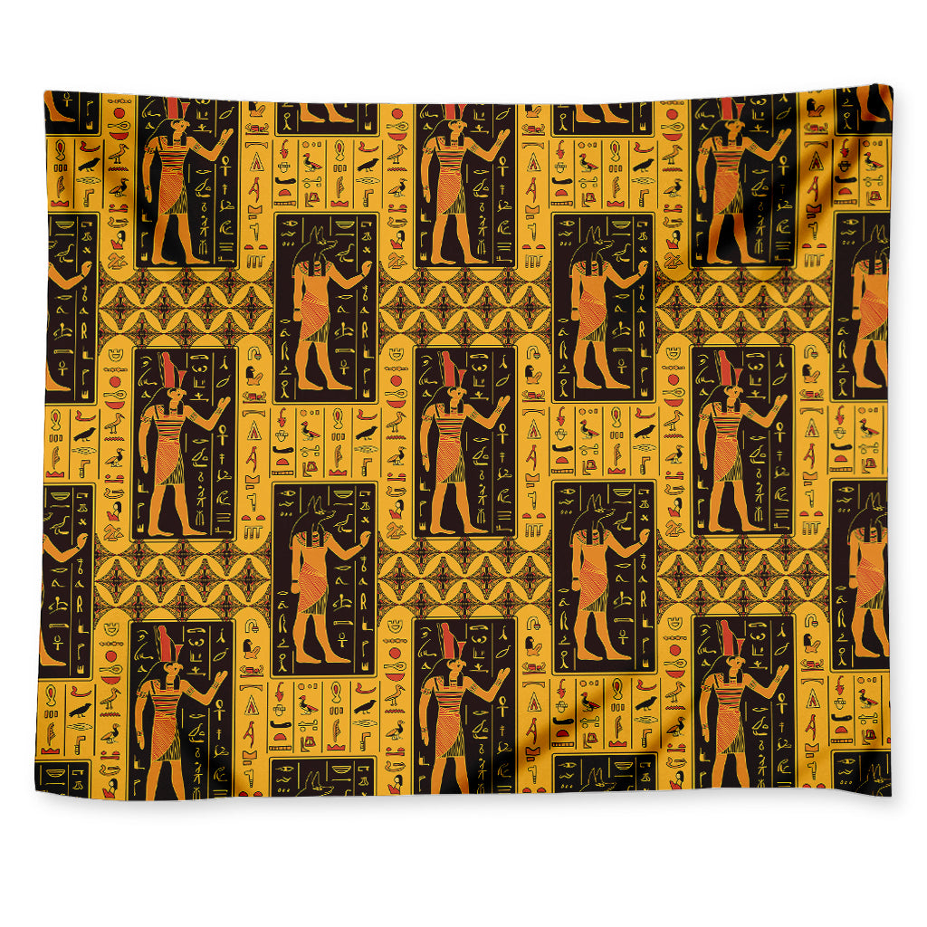 Egyptian Gods And Hieroglyphs Print Tapestry