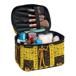 Egyptian Gods And Hieroglyphs Print Travel Makeup Bag