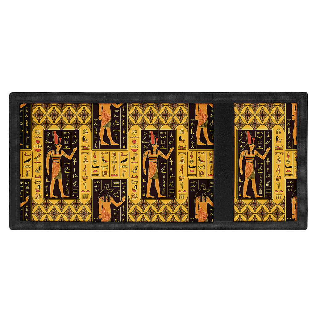 Egyptian Gods And Hieroglyphs Print Trifold Wallet