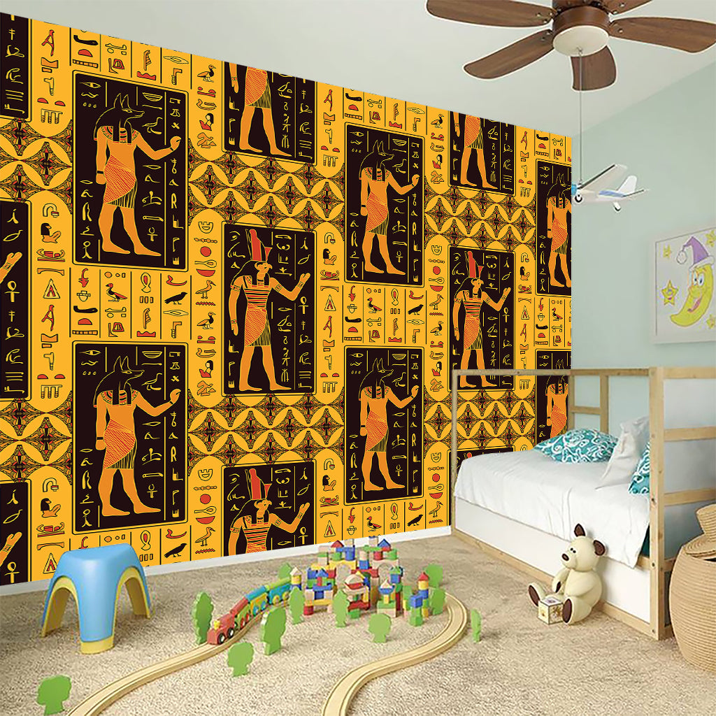 Egyptian Gods And Hieroglyphs Print Wall Sticker