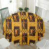 Egyptian Gods And Hieroglyphs Print Waterproof Round Tablecloth