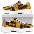 Egyptian Gods And Hieroglyphs Print White Chunky Shoes