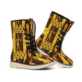 Egyptian Gods And Hieroglyphs Print Winter Boots