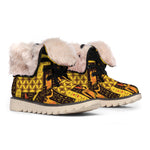 Egyptian Gods And Hieroglyphs Print Winter Boots